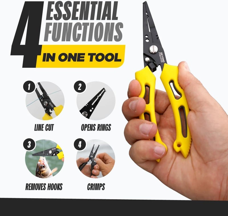 Beyond Braid Beyond Fishing QuickRig Fishing Pliers – Multifunction Stainless Steel Split Ring Pliers for Fishing with Line Cutter & Crimper – Corrosion Resistant & Spring Loaded Design - Image 2